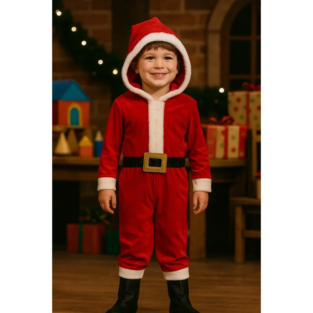 Spirit Halloween Christmas Pageant Santa Union Suit Unisex Sz 5-6 yrs NWT